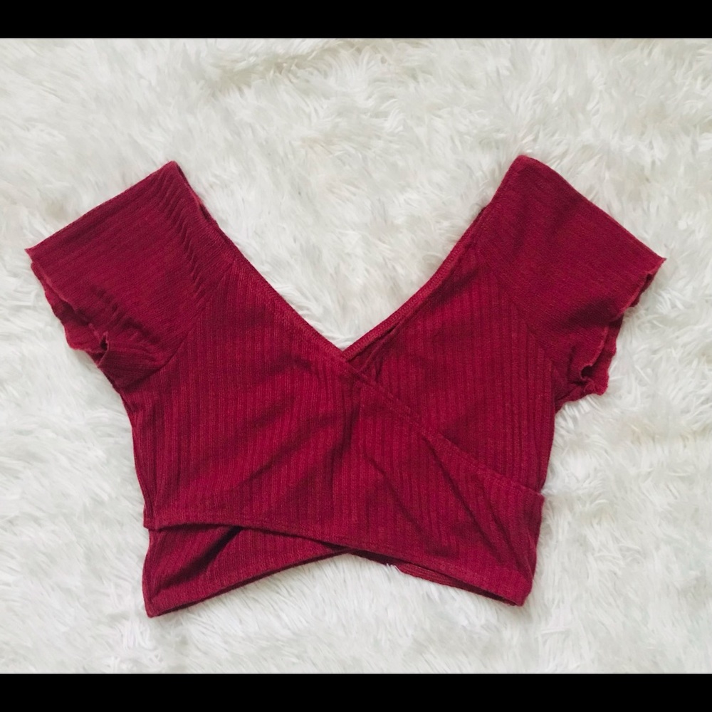 Shein maroon tiny, cropped shirt. Size small.
